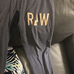 G-Star RAW NAVY BLUE Sweatpants with Tan Logo JOGGERS XXL TAPERED